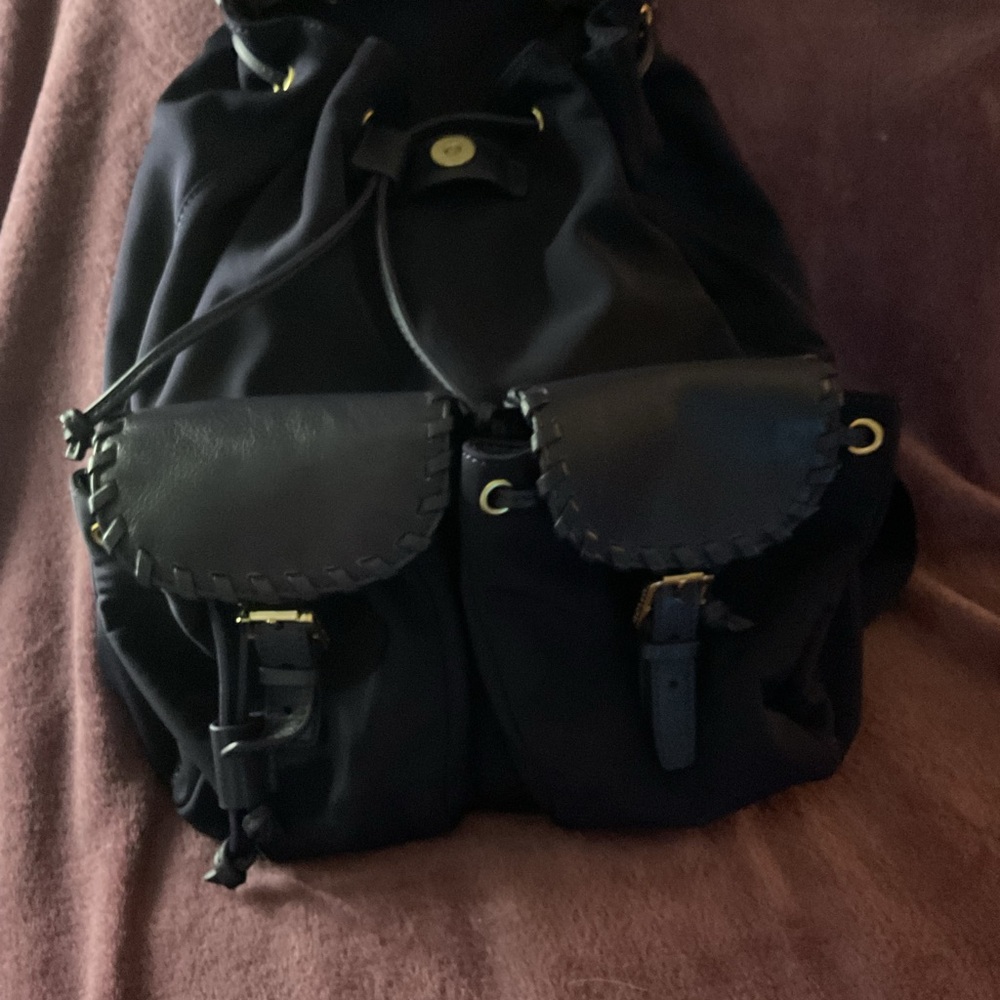 Tory Burch Purple Backpack with Buckle Detail